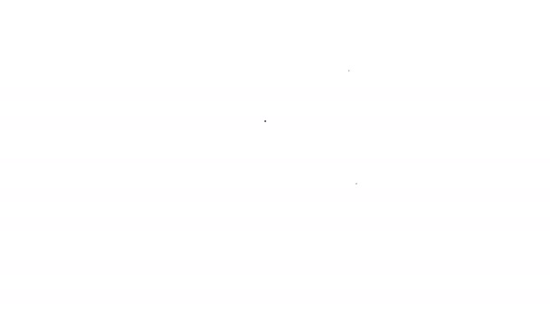 Schwarze Linie Kalenderdatum löschen Icon isoliert auf weißem Hintergrund. Erinnerungssymbol. 4K Video Motion Grafik Animation - Filmmaterial, Video