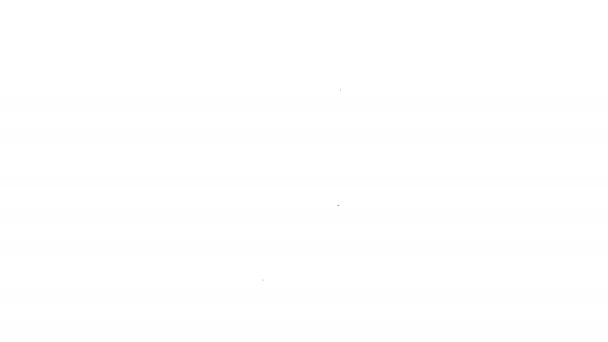 Czarna linia Stara klepsydra z płynącą ikoną piasku odizolowana na białym tle. Piaskowy znak zegara. Koncepcja zarządzania czasem i biznesem. 4K Animacja graficzna ruchu wideo - Materiał filmowy, wideo