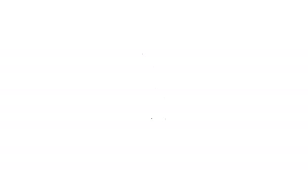 Línea negra Icono del reloj de muñeca aislado sobre fondo blanco. Icono del reloj de pulsera. Animación gráfica de vídeo 4K - Imágenes, Vídeo