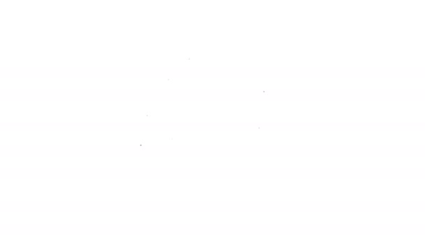 Černá čára Timing pás kit ikona izolované na bílém pozadí. Grafická animace pohybu videa 4K - Záběry, video