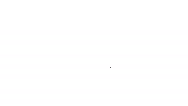 Zwarte lijn Versnellingspook pictogram geïsoleerd op witte achtergrond. Transmissie icoon. 4K Video motion grafische animatie - Video