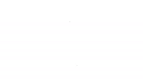 Ligne noire Tête humaine avec icône dentaire isolée sur fond blanc. Symbole de dent pour clinique dentaire ou centre médical de dentiste et paquet de dentifrice. Animation graphique de mouvement vidéo 4K - Séquence, vidéo