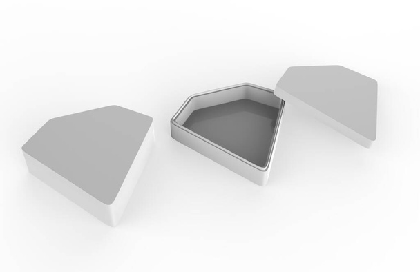 Caixa de papelão caixa de diamante duro em branco simular modelo, ilustração 3d. - Foto, Imagem