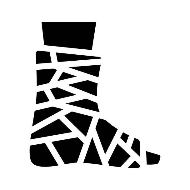 illustration isolée vectorielle d'icône de glyphe de cheville bandée - Vecteur, image
