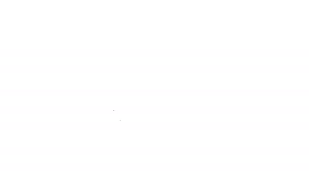 Musta viiva Uuni käsine kuvake eristetty valkoisella pohjalla. Keittiön kannen kyltti. Ruoanlaittohanska. 4K Video motion graafinen animaatio - Materiaali, video