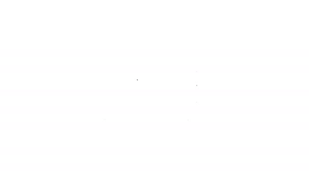 Черная линия Микроволновая печь значок изолирован на белом фоне. Значок бытовой техники. Видеографическая анимация 4K - Кадры, видео