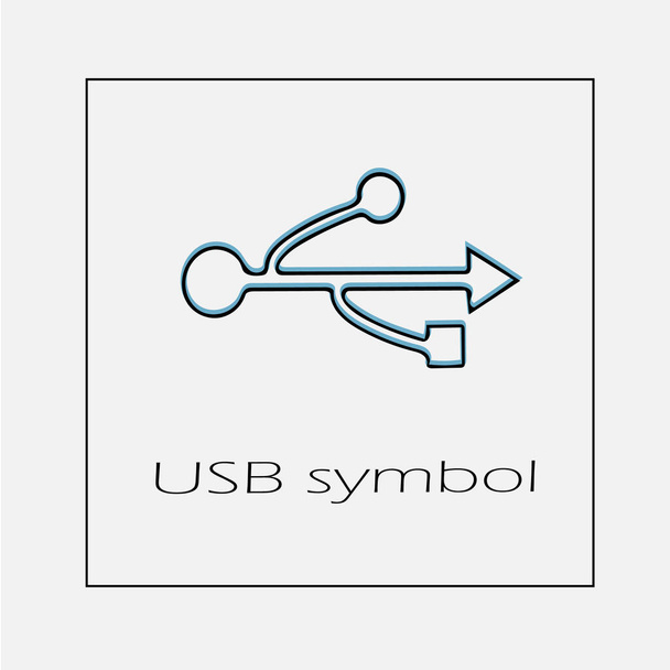 USBシンボルベクトルのアイコンは10です。単純な孤立アウトライン図. - ベクター画像