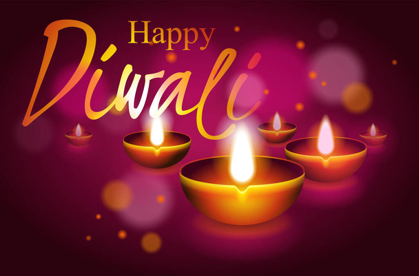 Glückliches Diwali (indisches Fest des Lichts) Banner - Vektor, Bild
