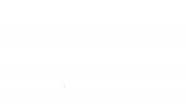Icono de bolsa de té de línea negra aislado sobre fondo blanco. Animación gráfica de vídeo 4K - Imágenes, Vídeo