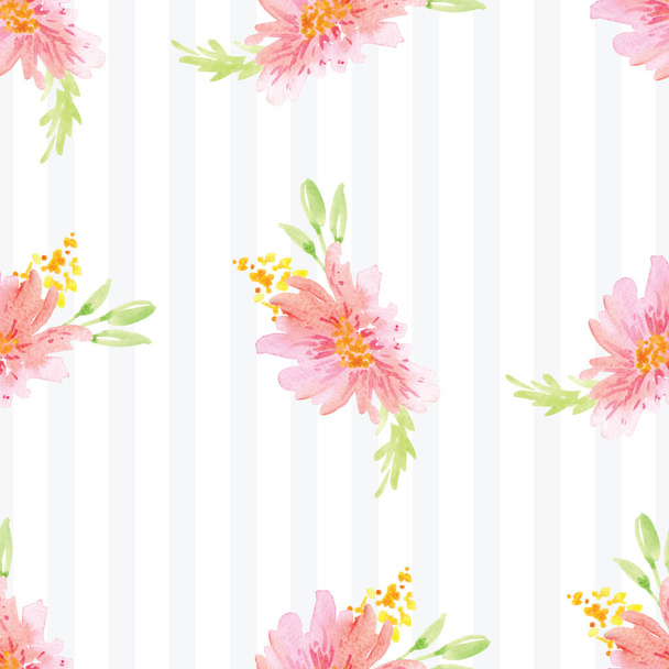 Hand-painted watercolor floral rose Pattern - Фото, изображение