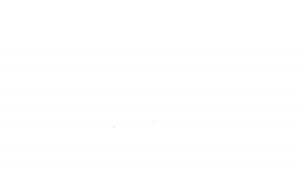 Negro línea turbante tocador indio con icono de pluma aislado sobre fondo blanco. Animación gráfica de vídeo 4K - Metraje, vídeo