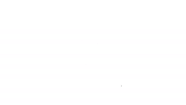 Czarna linia Kawa filiżanka ikona izolowane na białym tle. Filiżanka. Gorąca kawa. 4K Animacja graficzna ruchu wideo - Materiał filmowy, wideo