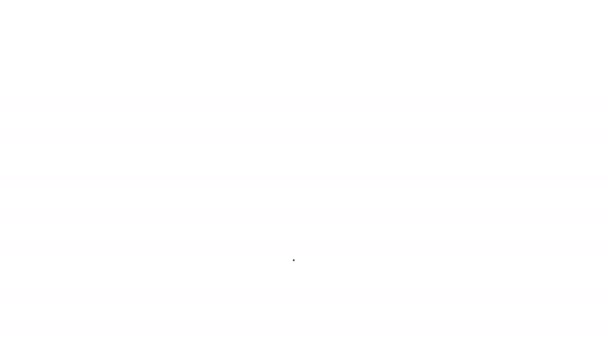 Černá čára Dámská bota s ikonou vysoké paty izolované na bílém pozadí. Grafická animace pohybu videa 4K - Záběry, video