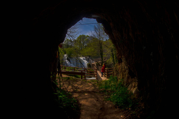 Cachoeiras de Martin Brod no parque nacional de Una, Bósnia e Herzegovina - Foto, Imagem