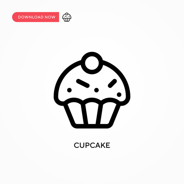 Cupcake Einfaches Vektor-Symbol. Moderne, einfache flache Vektordarstellung für Website oder mobile App - Vektor, Bild