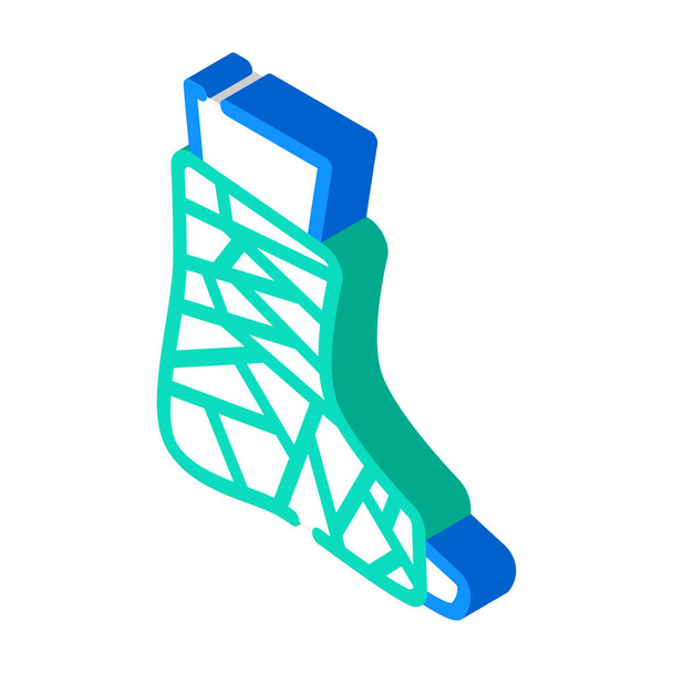 bandajlı ayak bileği izometrik ikon vektörü izole çizimi - Vektör, Görsel