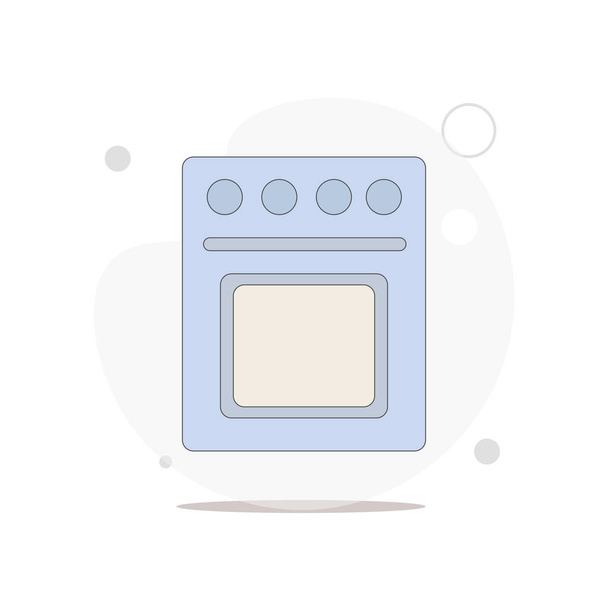 vecteur de cuisinière à gaz illustration plate sur blanc - Vecteur, image