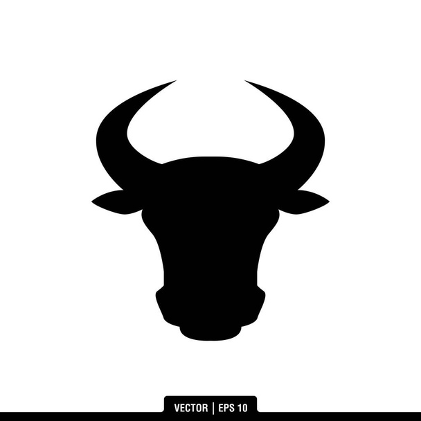 To nejlepší z Cow Head Silhouette ikony vektor, ilustrační logo šablony v módním stylu. Vhodné pro mnoho účelů. - Vektor, obrázek