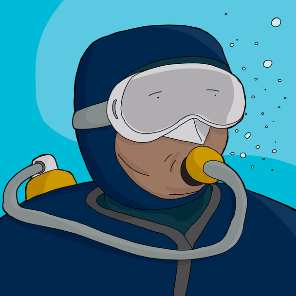 Mergulhador de mergulho Close-Up
 - Vetor, Imagem