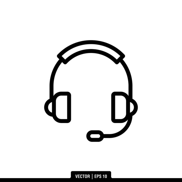 Fejhallgató ikon vektor illusztráció logó sablon - Vektor, kép
