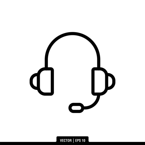 Headphone Icon Icon Vector Illustration Logo Template - Вектор,изображение