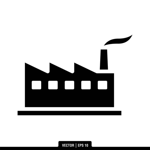 Modello di logo dell'illustrazione vettoriale dell'icona di fabbrica - Vettoriali, immagini