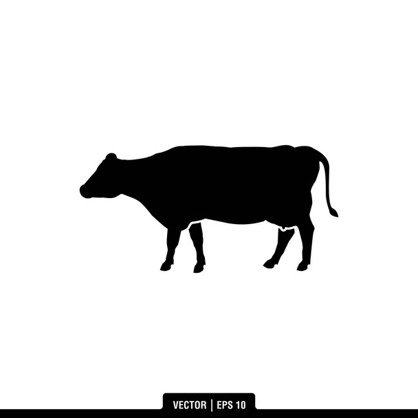 Лучший из иконописных векторов силуэта Cow Head, логотип иллюстрации соблазняет в триумфальном стиле. Подходит для многих целей. - Вектор,изображение