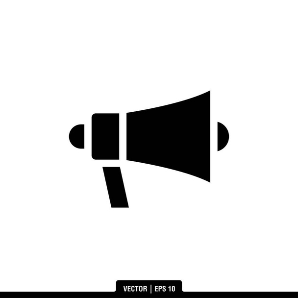 Megafoon Speaker Pictogram Vector Illustratie Logo Template - Vector, afbeelding