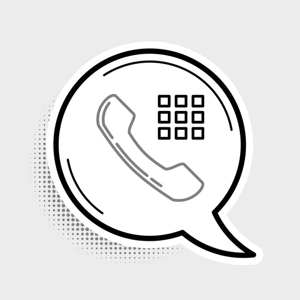 Line Telephone handset icon isolated on grey background. Phone sign. Colorful outline concept. Vector. - Vector, Image