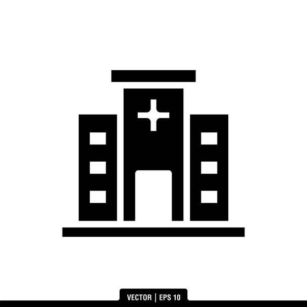 Modello di logo dell'illustrazione vettoriale dell'icona dell'ospedale - Vettoriali, immagini