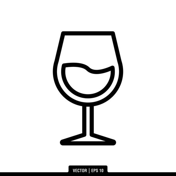 ワイングラスアイコンベクトルイラストロゴテンプレート - ベクター画像