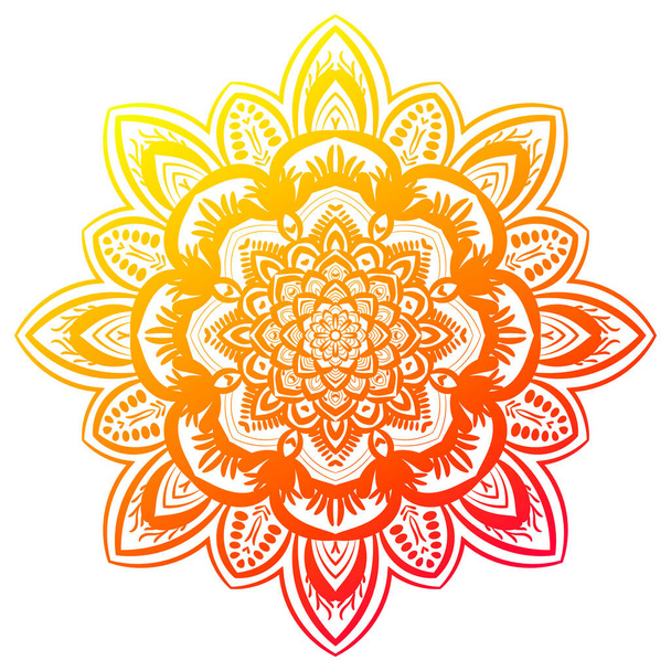 Mandala. Ornamental round doodle flower isolated on white background. Geometric circle element. Vector illustration. - Вектор, зображення