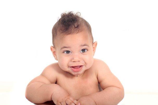 Infant baby boy on a white background - Φωτογραφία, εικόνα