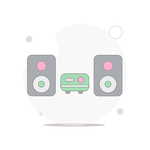 sound system vector flat illustration on white - Vector, Image