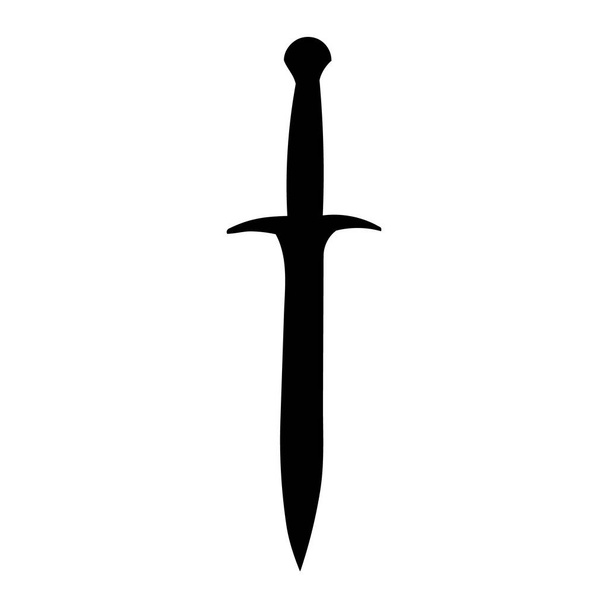 черный силуэт оружия, меча, сабли - Вектор,изображение