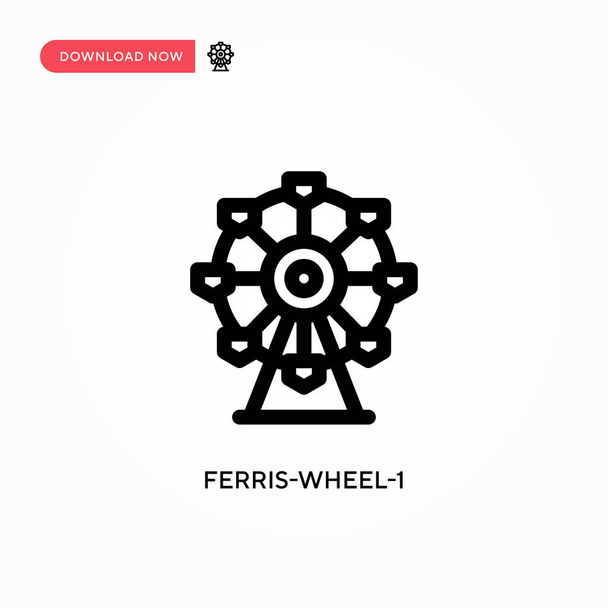 Ferris-wheel-1 Ícone vetorial simples. ilustração vetorial plana moderna e simples para web site ou aplicativo móvel - Vetor, Imagem