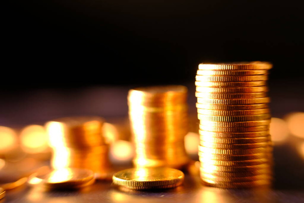stack of coins on a blurred background  - Foto, immagini