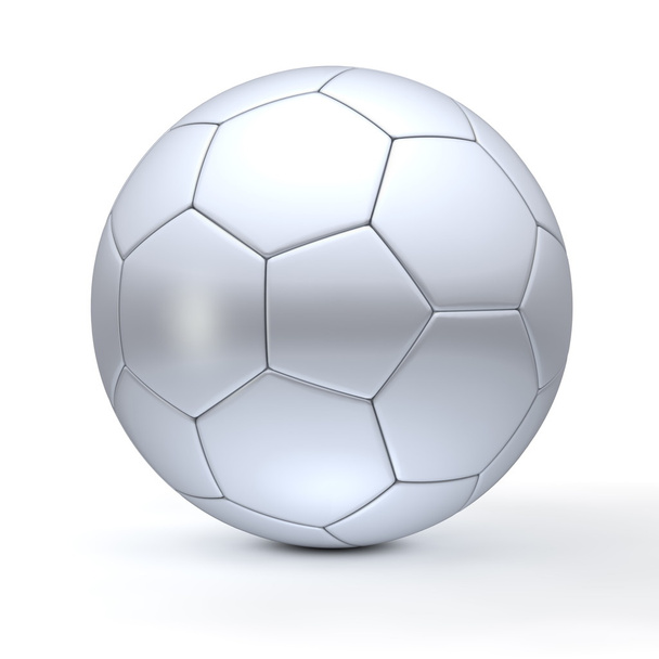 klassieke voetbal in zilver metallic - Fotoğraf, Görsel