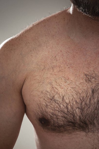 An image of a males hairy chest detail - Valokuva, kuva