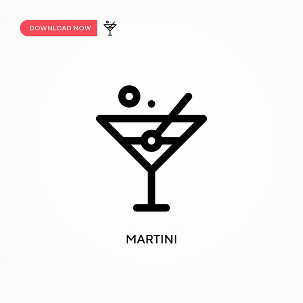 Martini Einfaches Vektorsymbol. Moderne, einfache flache Vektordarstellung für Website oder mobile App - Vektor, Bild