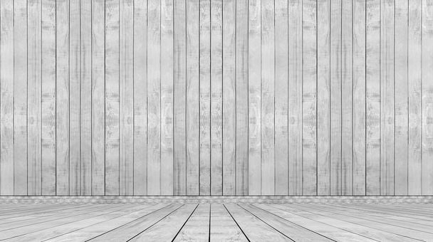  grijze muur en vloer kamer houten achtergrond in de kamer - Foto, afbeelding