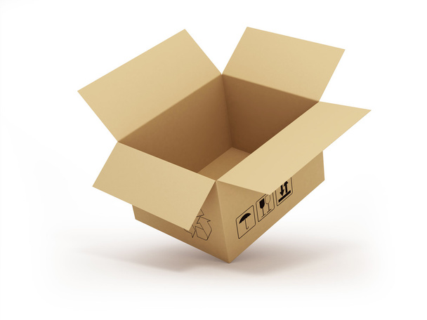 Open empty cardboard box - Foto, Imagen