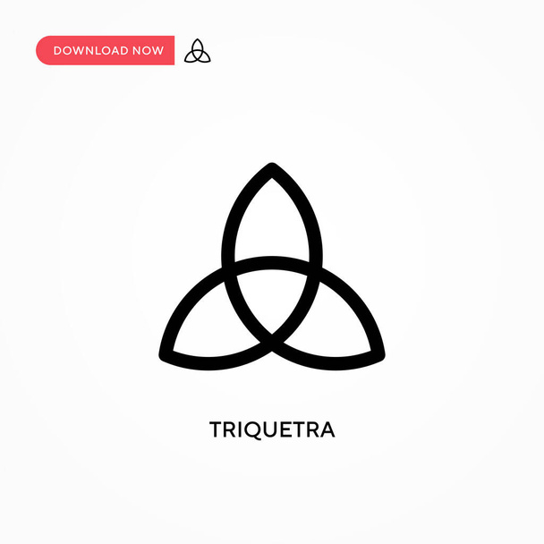 Triquetra Einfaches Vektorsymbol. Moderne, einfache flache Vektordarstellung für Website oder mobile App - Vektor, Bild