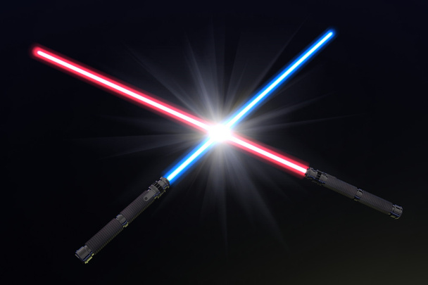 Crossed light sabers - Foto, imagen