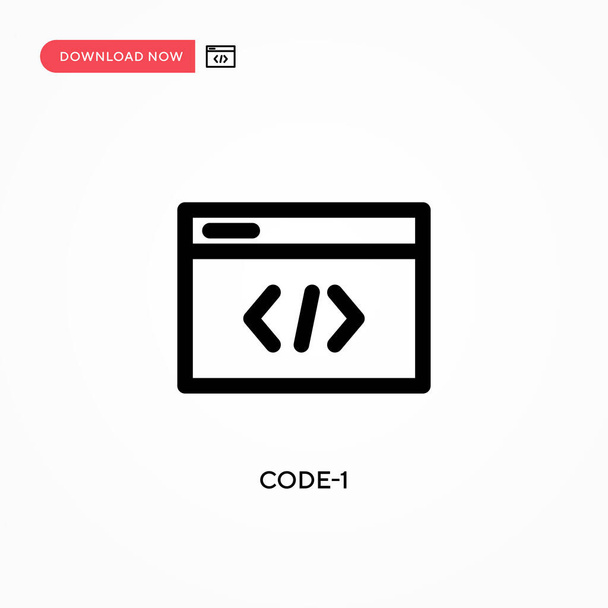 Kod-1 Basit vektör simgesi. Web sitesi veya mobil uygulama için modern, basit düz vektör çizimi - Vektör, Görsel