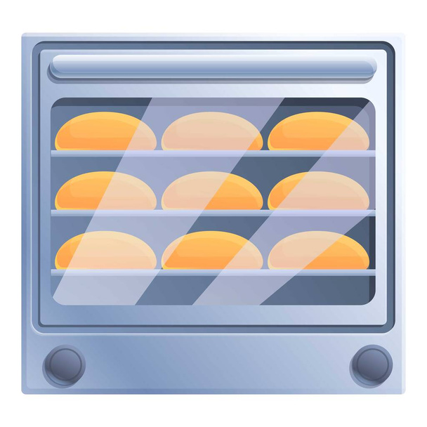Bread convection oven icon, cartoon style - Vektor, Bild