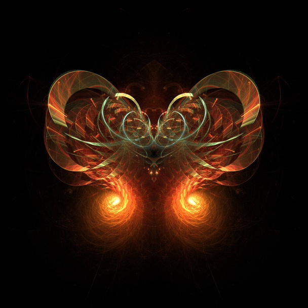 Fire butterfly abstract effect background - Photo, Image