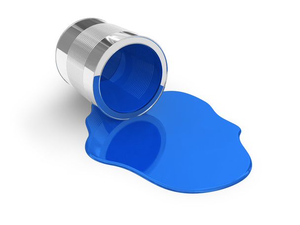 Blue spilled paint - Foto, Imagen