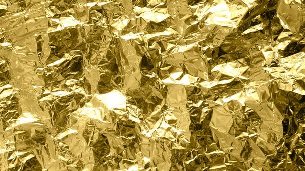 Sfondo foglio d'oro con superficie lucida stropicciata per sfondo texture - Foto, immagini