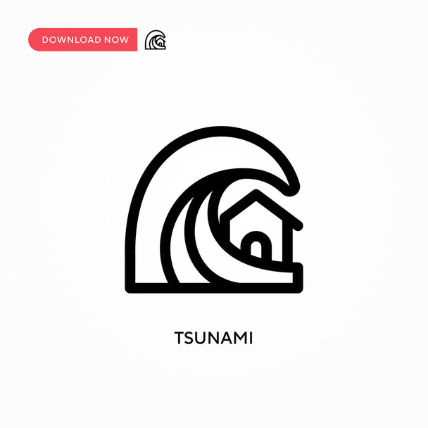 Tsunami Ícone vetorial simples. ilustração vetorial plana moderna e simples para web site ou aplicativo móvel - Vetor, Imagem